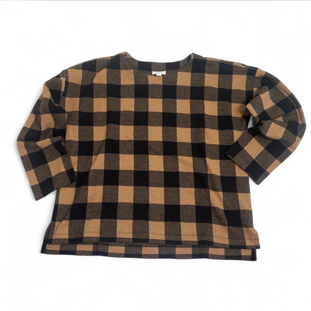 J. Jill Tan and Black Patterned Sweater